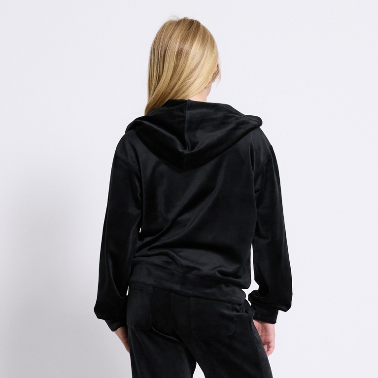Velour Hoodie  "Ellie star" Black